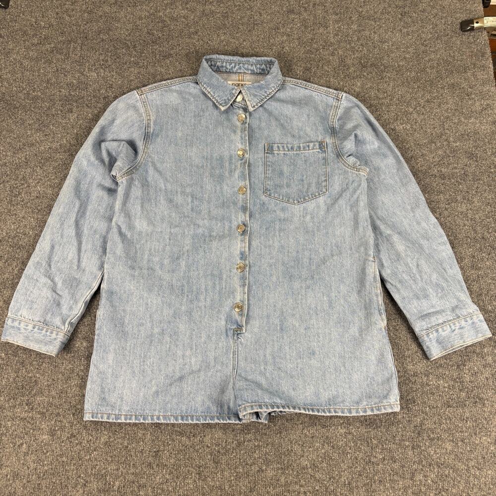 Parke Long Sleeve Denim Romper Large